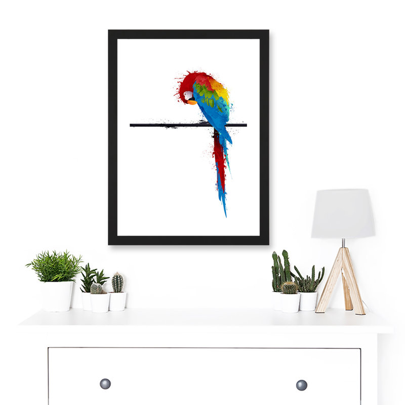 Paint Splat Parrot Bird Nature - Single Picture Frame Art Prints