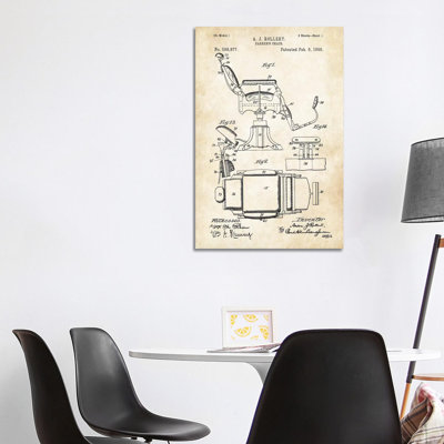 Barber Chair (1898) by Patent77 - Wrapped Canvas Gallery-Wrapped Canvas Giclée