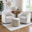 Fauteuil demi-tonneau pivotant à 360 °, fauteuil d'appoint rembourré en tissu chenille, fauteuil moderne, assemblage complet