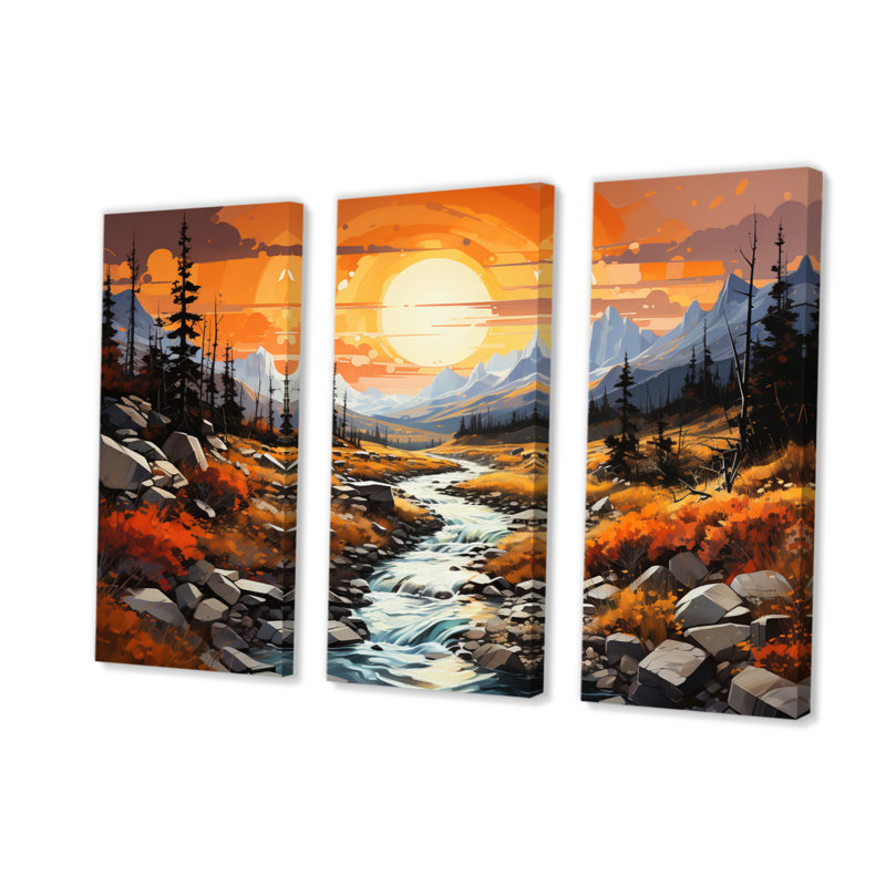 Canada Canada Wilderness I, reproduction sur toile 3 pièces, H 28 po x l 36 po x P 1 po
