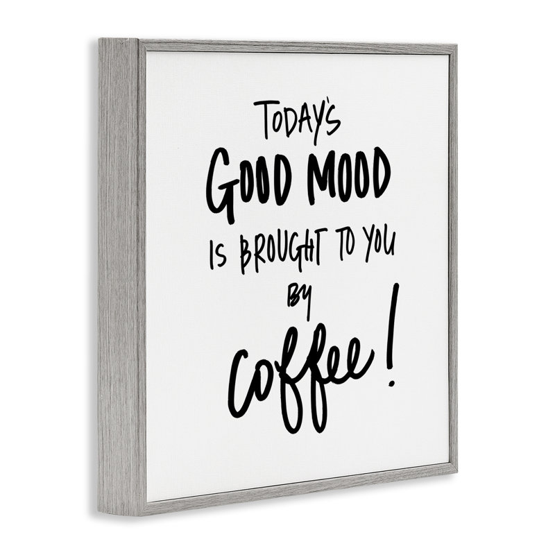 «Good Mood» par Coffee, estampe numérique encadrée par SD Graphics Studio, H 12 po x l 12 po, Estampe numérique Farmhouse