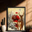 Père Noël rétro noir encadré avec art mural de style rétro-1363472326