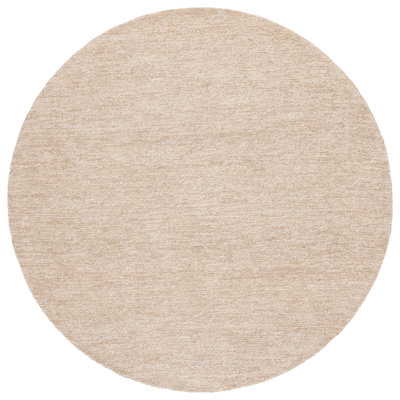 Nefretiri Natural Fiber Hand Tufted Jute Cotton Solid Color Rug in Bleach/Natural