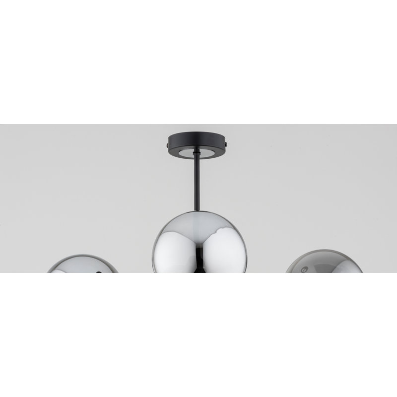 Ambrister 6 - Light Chandelier, Black, Silver