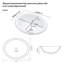 Lavabo vasque semi-encastré en céramique blanche de 17 po x 15,5 po pour la salle de bain, bords arrondis doux, faible absorption d'eau, lavabo de salle de bain à installation sans effort, conception ergonomique, résistance aux taches et aux égratignures,