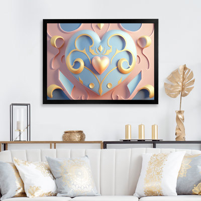 Cheraw " Contemporary Pastel Radiating Pink Heart II "