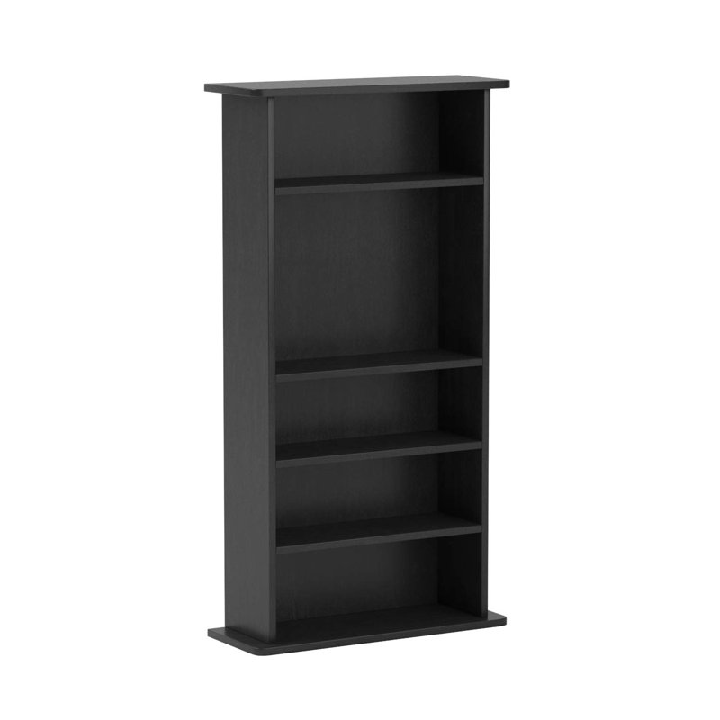 Black Adjustable Shelves Media Storage Cabinet
