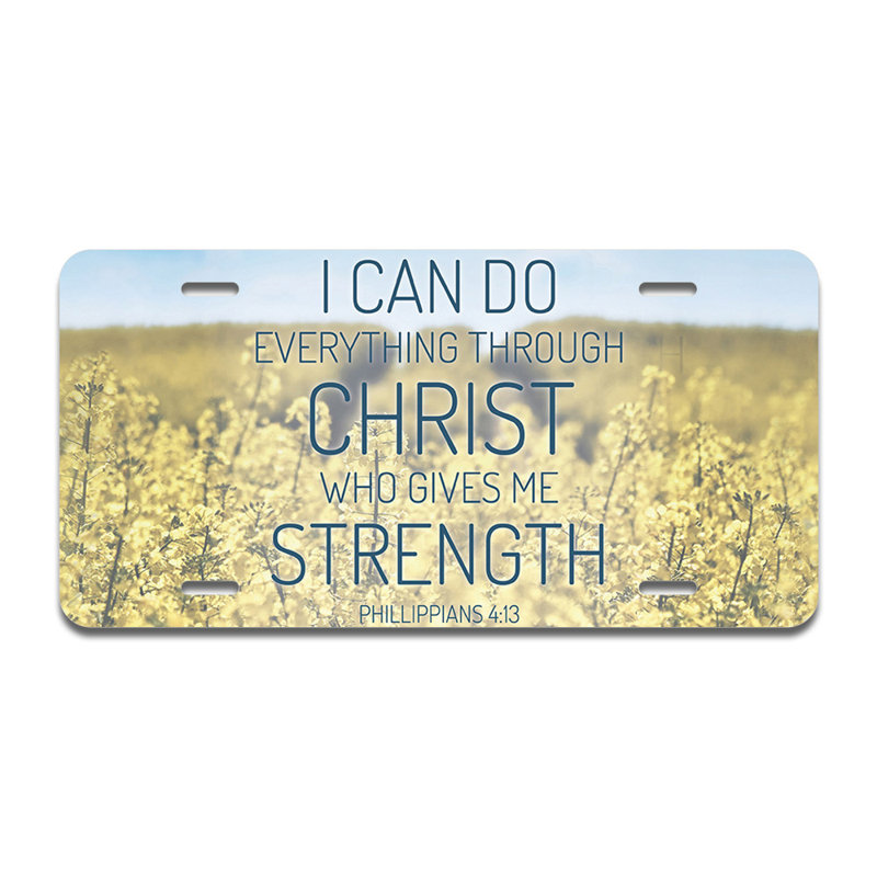 Cadre en aluminium traversant le Christ