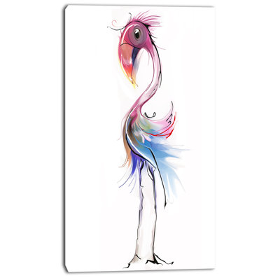 « flamant rose illustration », impression sur toile