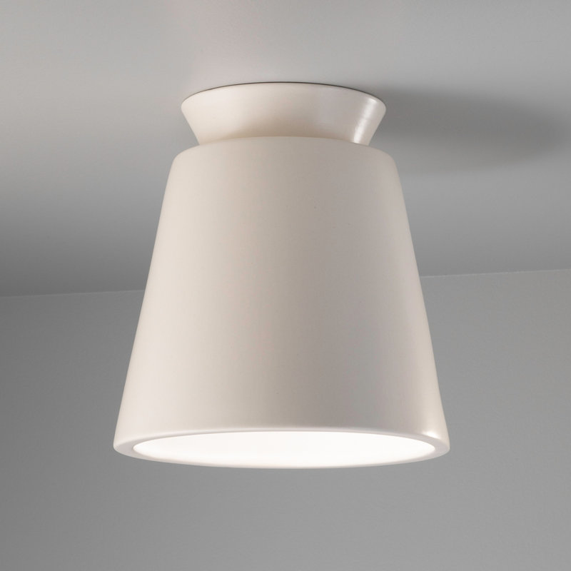 Logan Outdoor Flush Mount, Matte White, Incandescent (Not Included)