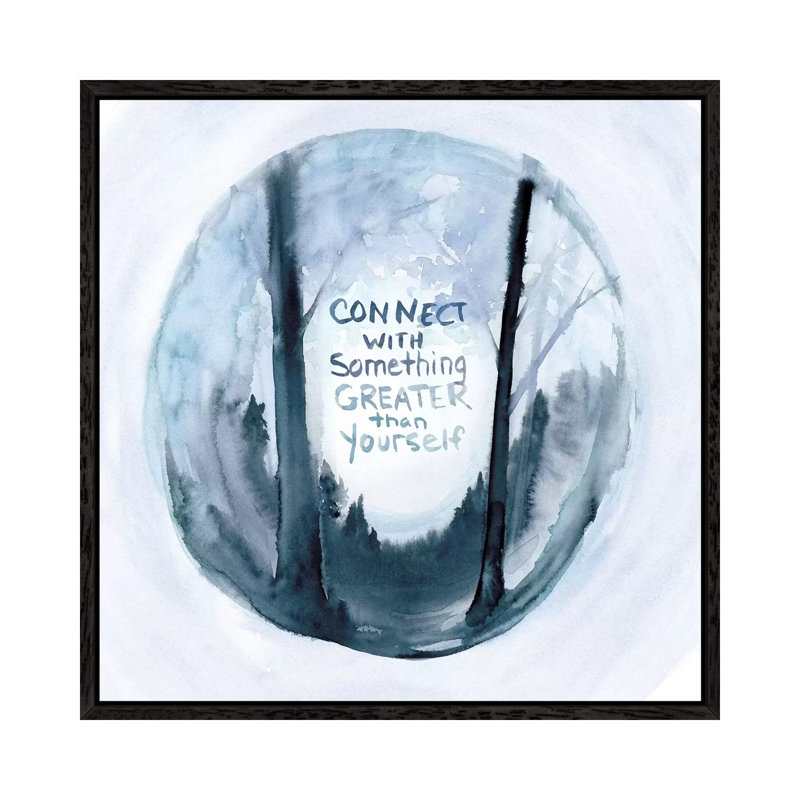 Connect With Something by Stephanie Ryan - Print on Canvas, 45.72cm H x 45.72cm W x 3.81cm D, Black Floater Framed