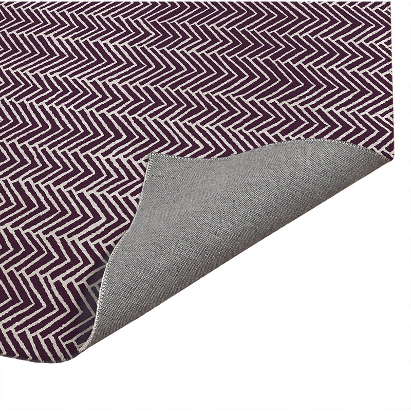 Chevron Block Low Profile Kitchen Mat, Rectangle 4' x 6', Eggplant