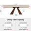 Table de salle à manger extensible de 63 à 94,5 po pour 8 à 10 personnes avec plateau en pierre frittée et base en métal-1528355816-1530067928