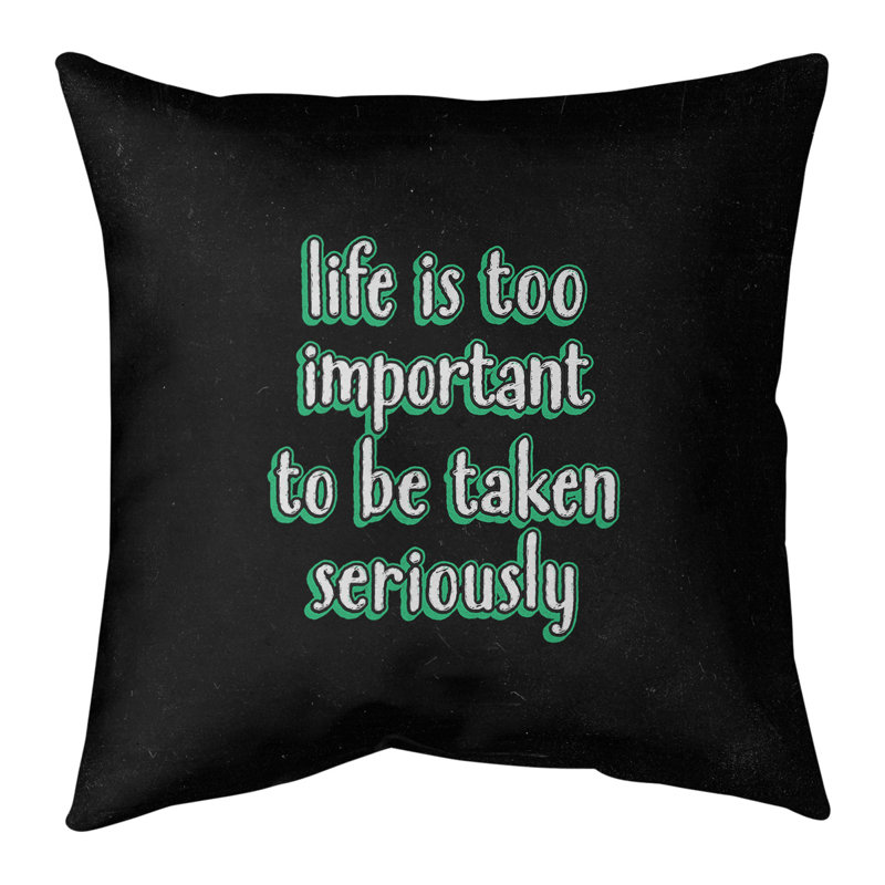 Coussin Life & Levity, 26 po x 26 po, Vert, Polyester/ Bourre en polyester