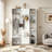 4-in-1 Hall Tree with Padded Bench, 4 Hooks, and Multi-Tier Storage Shelves-128943114