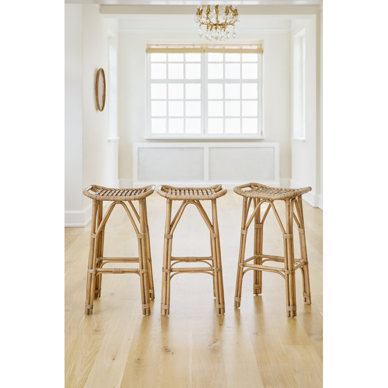 Salsa Rattan Stool, Counter Stool (28.3" Seat Height), Antique Brown