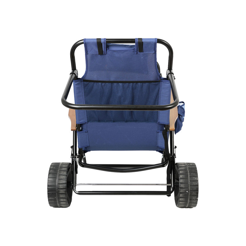 Chaise pliante de chariot de plage - pour le confort extérieur avec le siège de chariot, Bleu très foncé