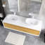 Meuble-lavabo mural 63 po avec plateau blanc uni