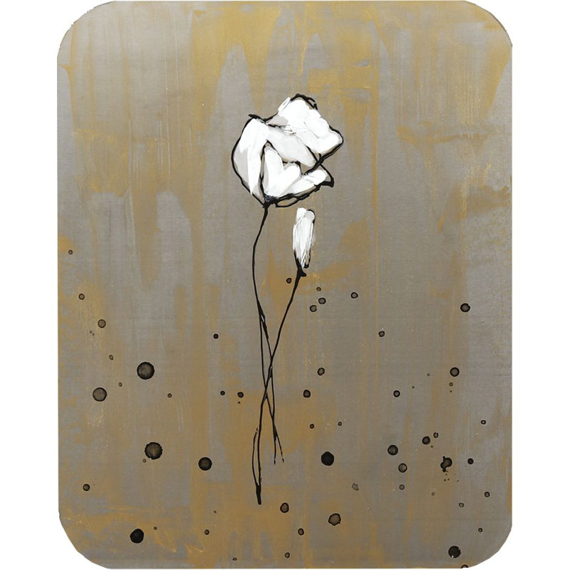 Poppy Pleasure Hand Painted Aluminum Floral Wall Art Set