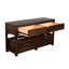 Table de canapé Flint, 2 tiroirs, caisses, bois d'acajou brun foncé, 50 po