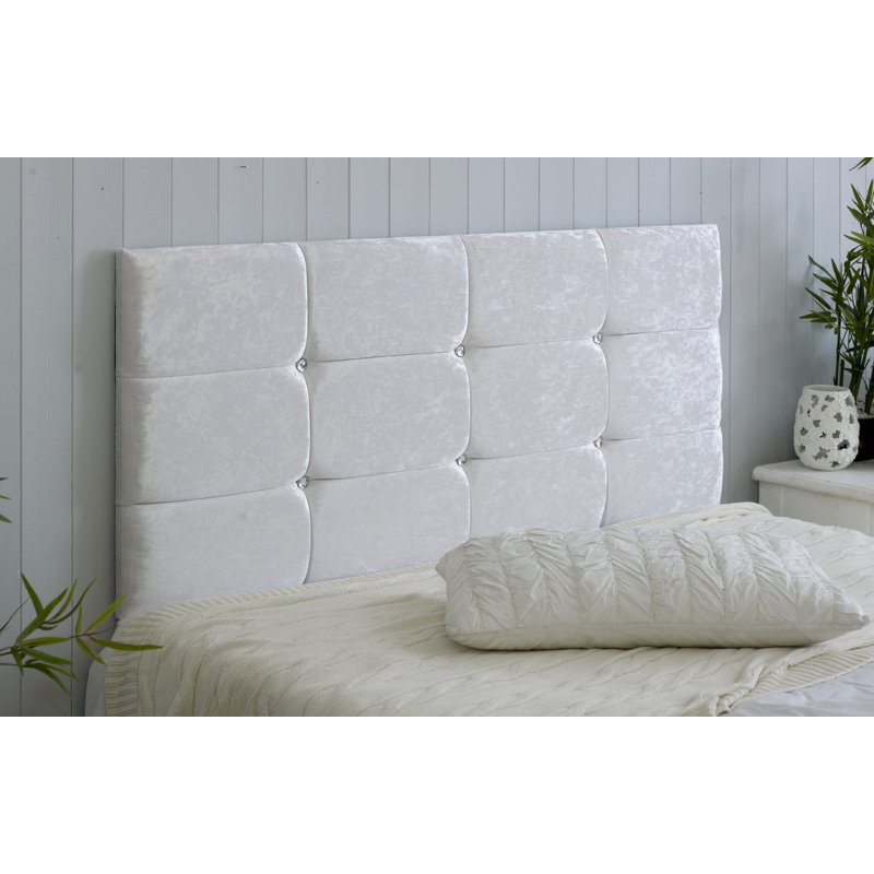 Upholstered Headboard, Single (3'), White Velvet