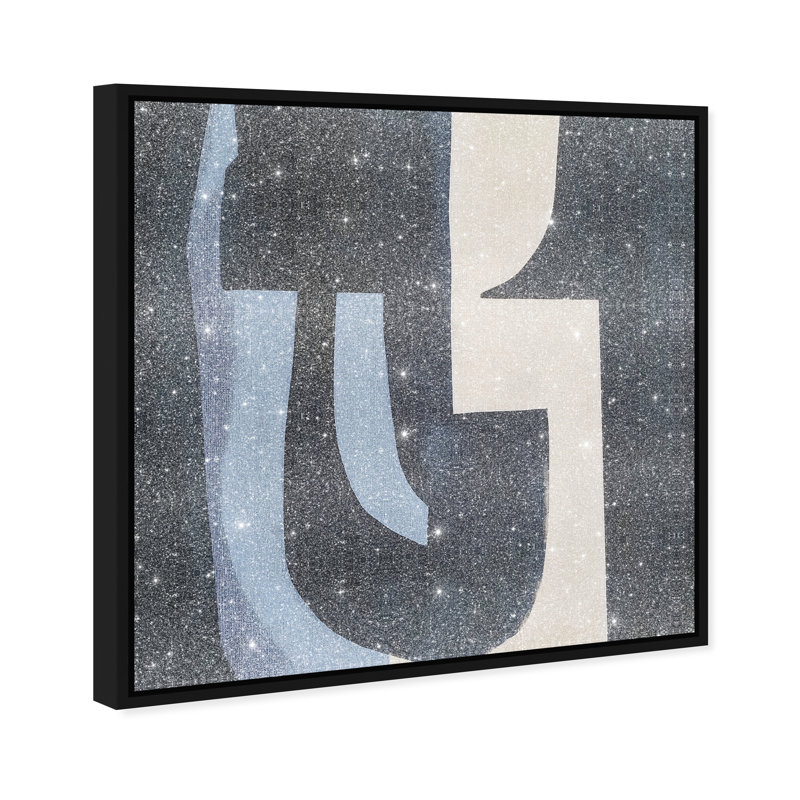 Midnight Contours II Canvas Abstract Print by Oliver Gal, Black Frame, 12 x 12, 13"H x 13"W, Black Frame