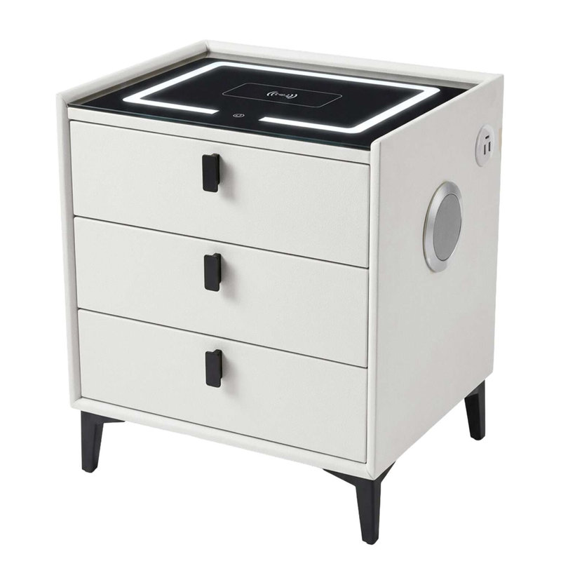50cm W Bedside Table, White