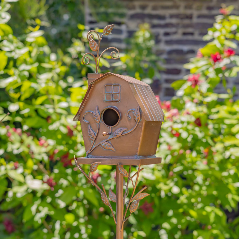 Piquet de nichoir en fer de forme heptagonale en cuivre antique de 76 pouces « Wallingford »