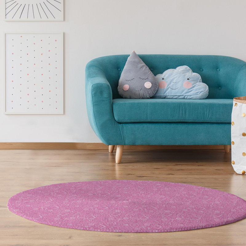 Chenille Indoor Rug, Round 5'