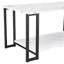 Table basse D & n, plateau de table rectangulaire en marbre épais de 1,5 cm de L 39,41 po et base en fer, pied blanc pour une utilisation en toute occasion avec 2 couches, et boutique, restaurant
