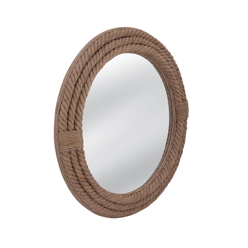 Mayflower Round Wall Mirror with Rope Frame – Coastal Nautical Décor