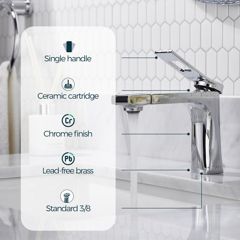 Single-Hole Single-handle Bathroom Faucet, Silver