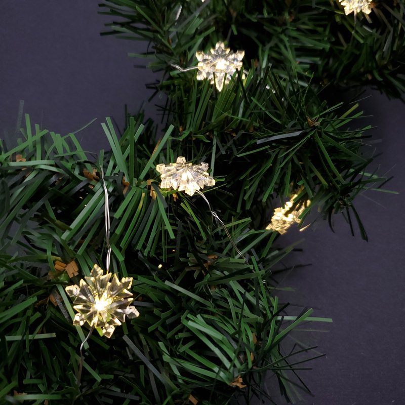 Battery Operated LED Fairy String Lights with Snowflakes