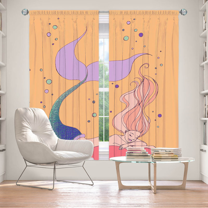Room Darkening Curtain Pair, 40" W x 52" L, Peach