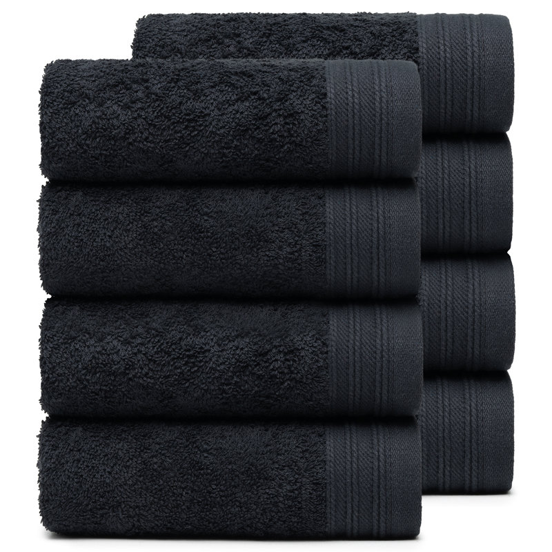 Raquel Midweight Hand Towel, Black