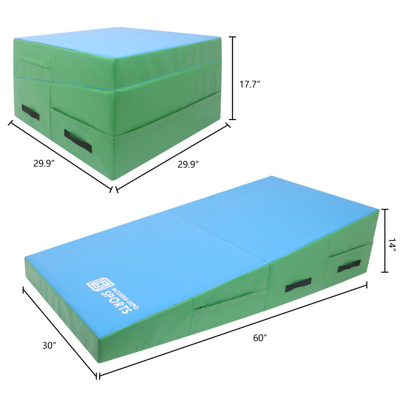 L 60 in x W 30 in x 14 in, Bleu / vert