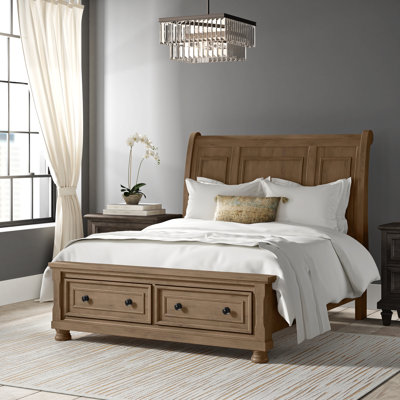 Aceves Solid Wood Sleigh Storage Bed