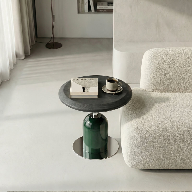 Modern Black Ash Veneer Side Table