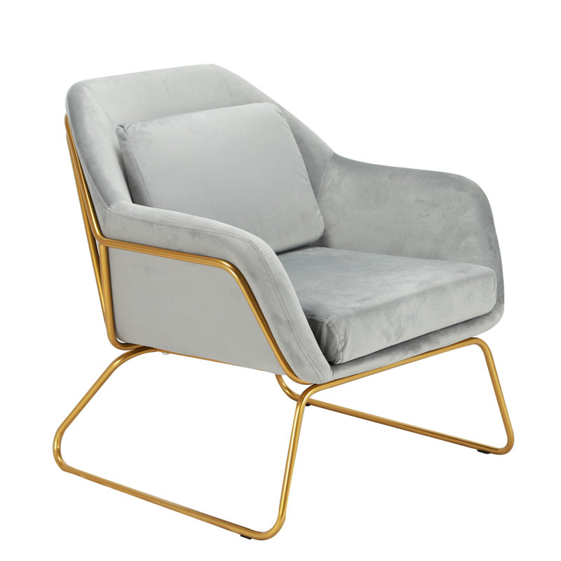 Jarrett Upholstered Armchair, Seal Grey, Gold