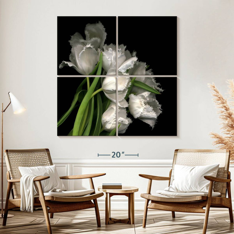 Harnek Frayed Tulips, 57" H x 57" W