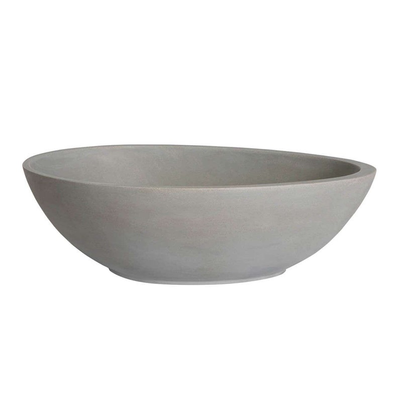 Chevington 15.5'' Concrete Oval Bathroom Sink, Light Gray