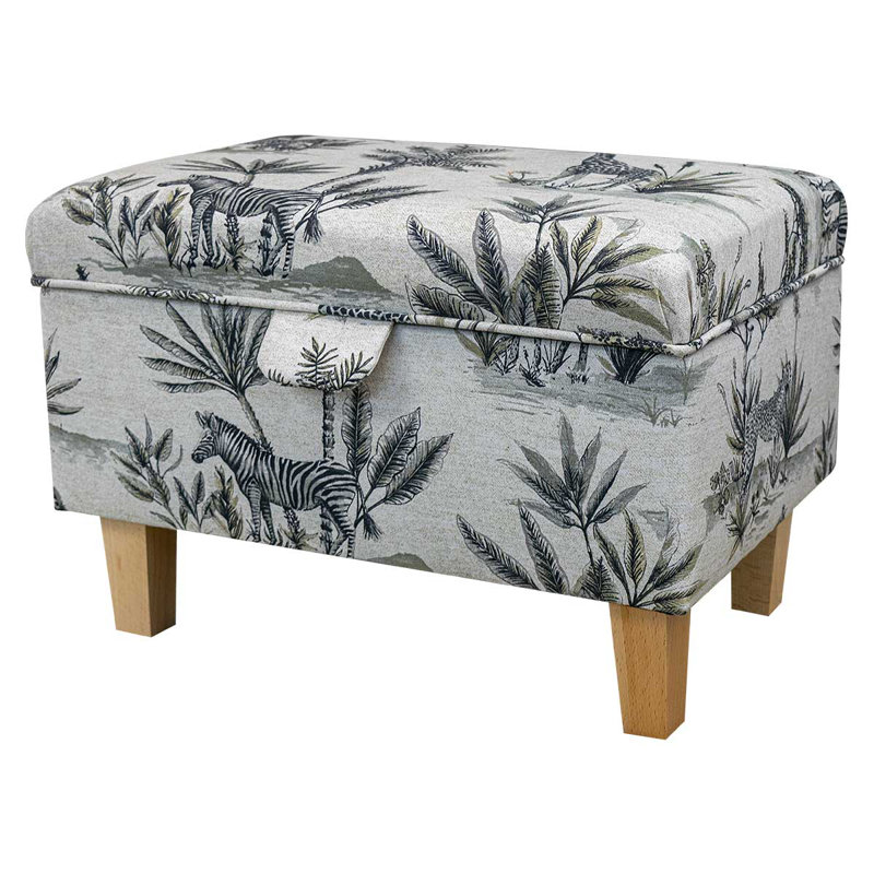 50.8cm Wide Rectangle Animal Print Footstool Ottoman with Storage