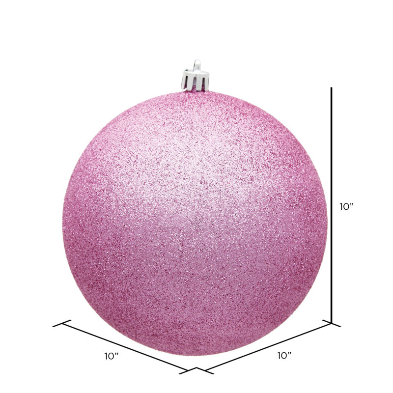 Ornement boule des Fêtes, Rose, H 10 po x l 10 po x P 10 po