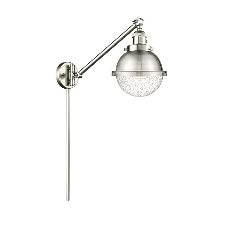 Shauna Swing Arm Sconce, 17.25" H x 12.88" W x 22.44" D, LED, Brushed Satin Nickel