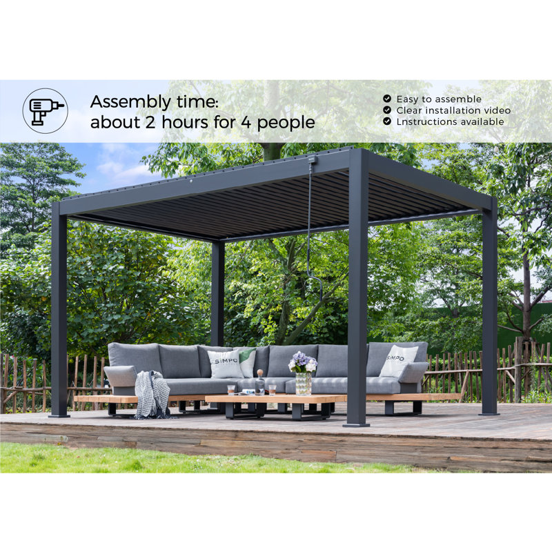 10m x 10m Aluminum Pergola