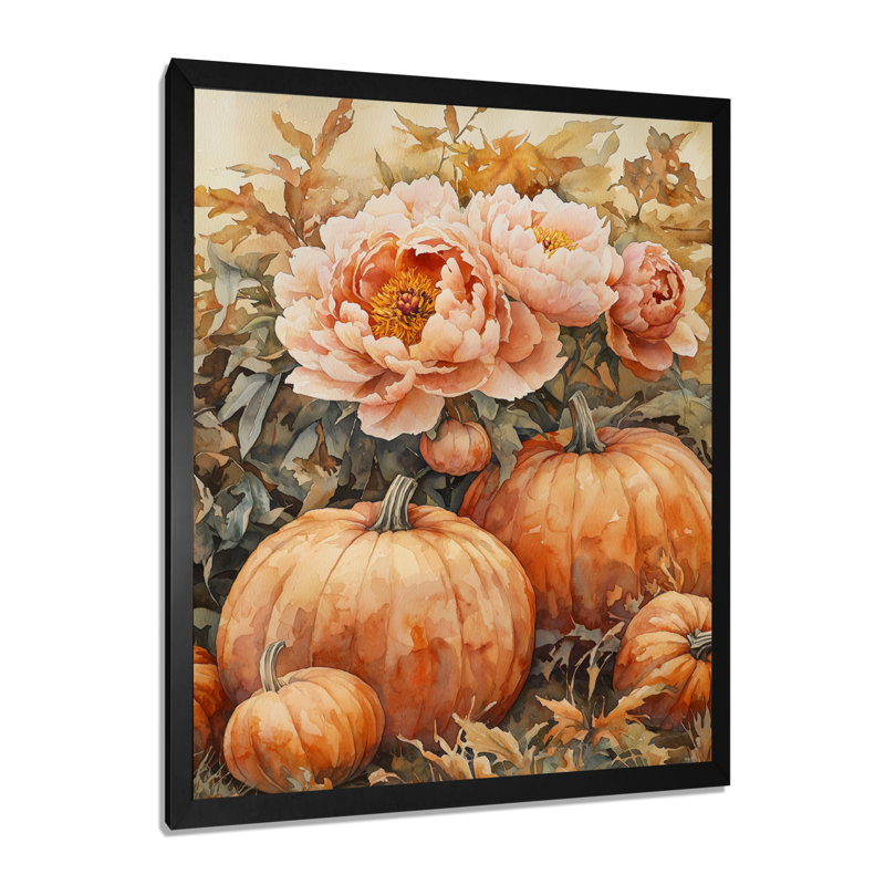 Blakemore - Floral Canvas Prints, 20" H x 12" W, Single Picture Framed Print, Black