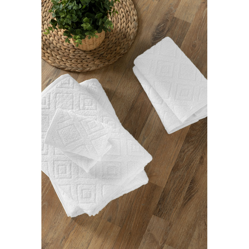 Turkish Cotton Midweight Jacquard Mulit-Size Set, White