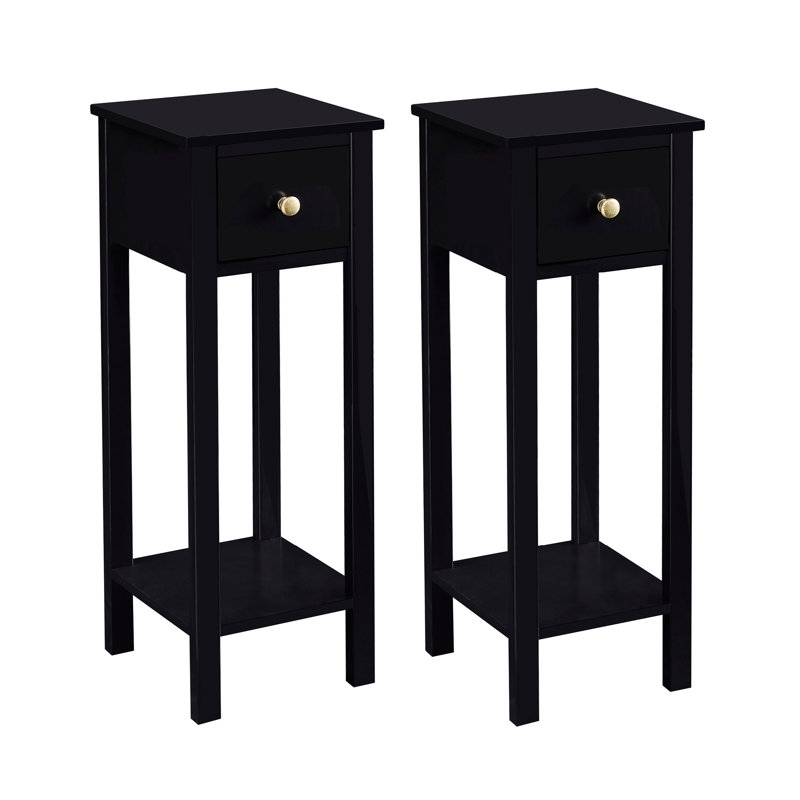25 cm W Bedside Table, Black