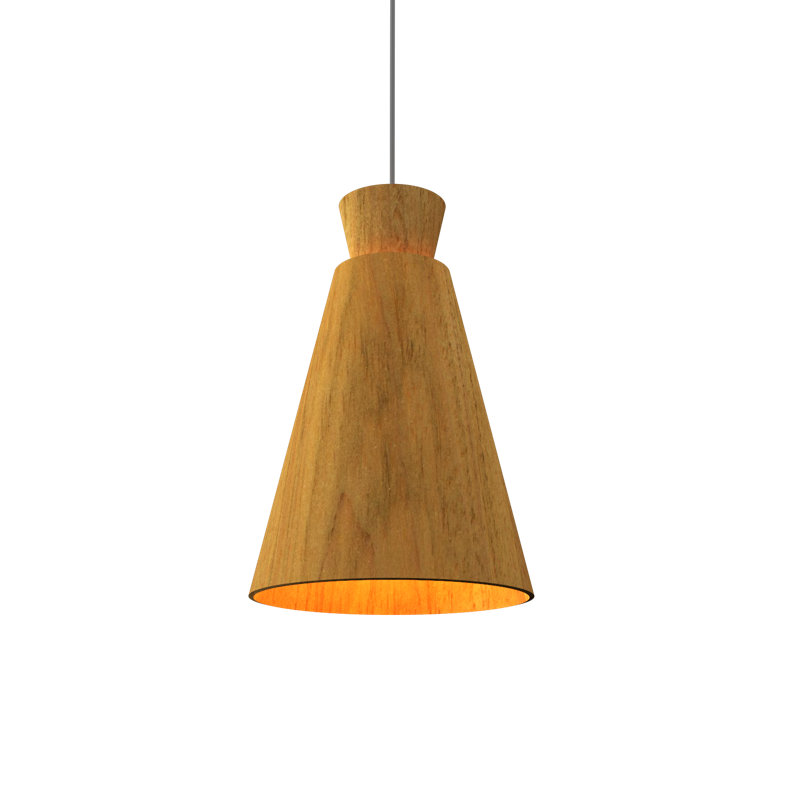 Luminaire suspendu simple à 1 lumière Conical, Louro Freijó