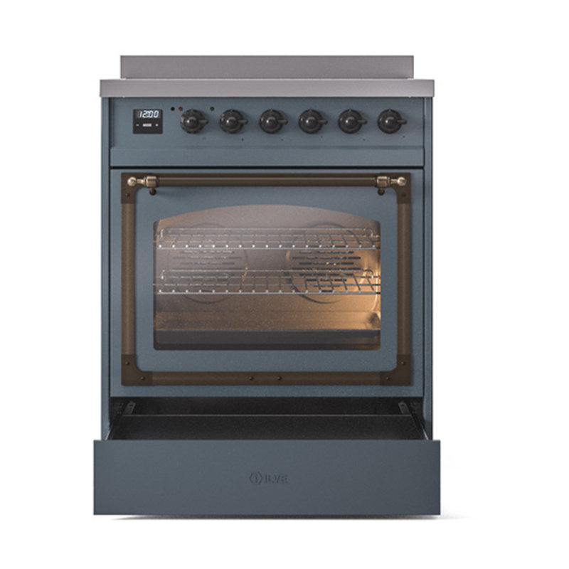 ILVE Nostalgie II Noblesse 30 in Induction Range, Blue Grey/Bronze